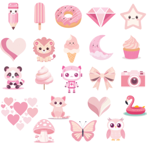 40+ Light Pink Digital Stickers